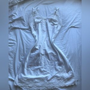 christian dior white detail lace slip